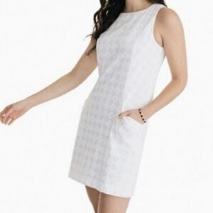 Southern Tide White Textured Sleeveless Shift Dress Size 2 Coastal Graduation